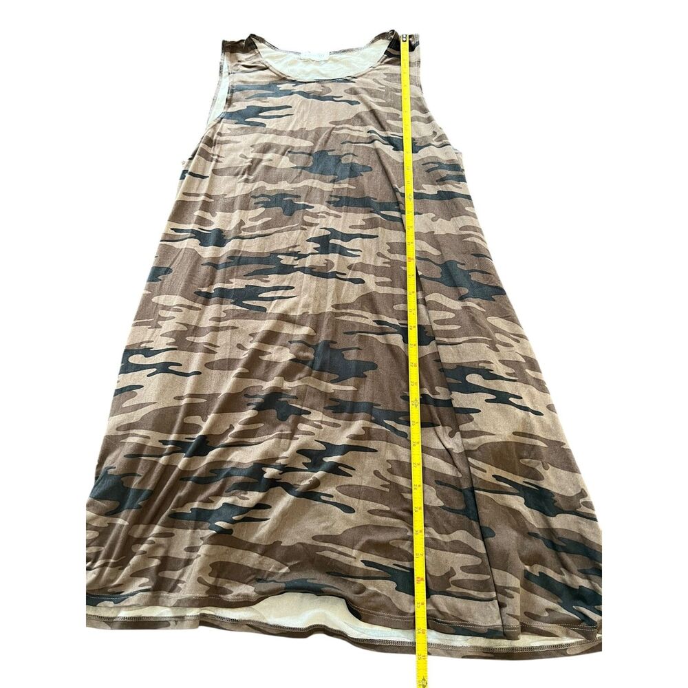 Socialite Sleeveless, knee-length Brown/Black Camouflage Dress, Women's Large - Picture 4 of 7